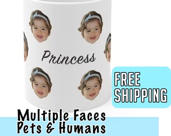 Multiple Face Custom Baby Mug , Facial Photo, Personalized Photo Mug, Baby Photo Mug, Mug For New Dad, Gift for Her Bestseller