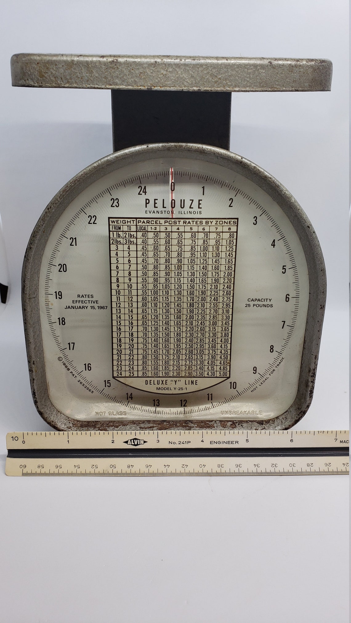 ViNTaGe Pelouze postage scale 1967 rates works Etsy