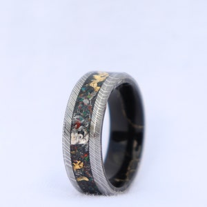 Hades, Damascus Opal Inlay Glow Ring 2.0