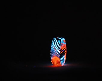 Custom Damascus Glow Ring