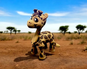 Jirafa articulada, juguete antiestrés, mascota de bolsillo flexible, mascota sensorial de escritorio impresa en 3D, regalo para amantes de las jirafas, animal de safari kawaii, alivio del estrés