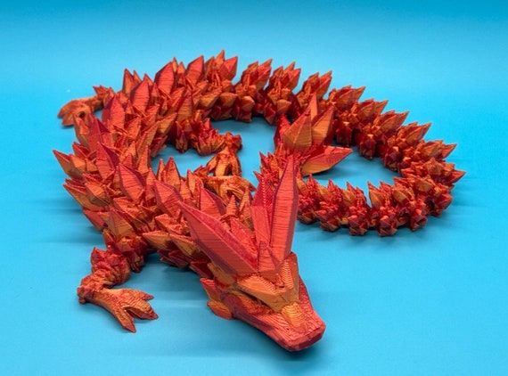 GIANT 3D Printed Crystal Dragon Articulated Fidget Desk Toy Gift