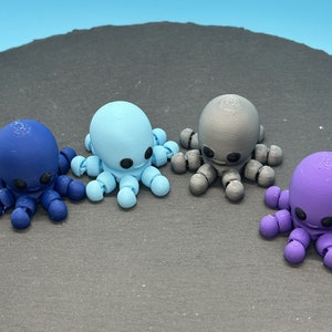 3D Printed Articulated Mini Octopus - Fidget Friend Animal, Baby Animals, Zou3D Mini Animals