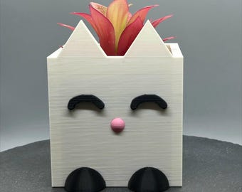 Cat Planter, Cute Kitty Succulent Pot, 3D Printed Cat Plant Pot, Cat Lover Gift, Quirky Desk Decor, Kawaii Air Plant Holder