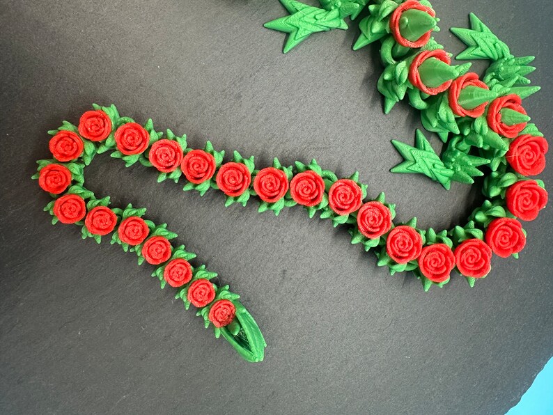 Flexi Rose Dragon Fidget Toy 17in & 29in, Giant Articulated Dragon, 3D Printed ADHD Desk Toy, Dragon Lover Gift, Sensory Stress Relief image 4