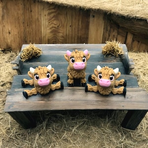 Articulated Highland Cow, Flexi Cow, Highland Cow Desk Decor