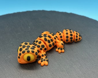Articulated Leopard Gecko Fidget Toy, Flexi Lizard, 3D Printed Sensory Desk Pet, Gecko Lover Gift, Kawaii Reptile Fidget, Keychain Option