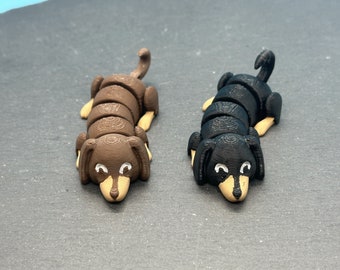 Gelenk Mini Dackel Fidget Spielzeug, Flexi Wiener Hund Tasche Haustier, 3D gedruckter sensorischer Schreibtisch Buddy, Hundeliebhaber Geschenk, kleines Doxie Geschenk
