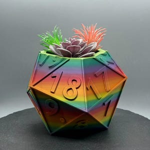D20 Dice Succulent Planter , Air Pot, Dungeon & Dragons Planter
