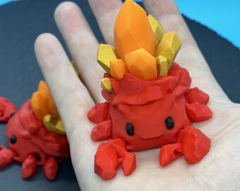 Articulated Crystal Crab Fidget Toy, Flexi Sensory Crab, 3D Printed Desk Pet, Crab Lover Gift, Kawaii Ocean Animal, Keychain, Stress Relief