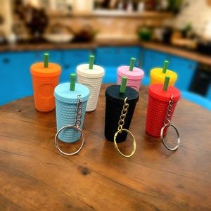 Starbucks Inspired Studded Tumbler Keychain, Starbucks Inspired Cup Keychain, Tumbler Keychain, Starbucks Gift, Starbucks Charm, Popular Cup