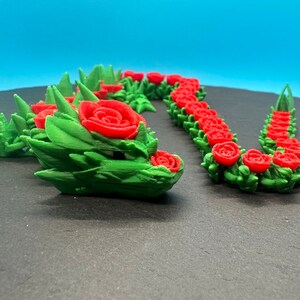Flexi Rose Dragon Fidget Toy 17in & 29in, Giant Articulated Dragon, 3D Printed ADHD Desk Toy, Dragon Lover Gift, Sensory Stress Relief image 3