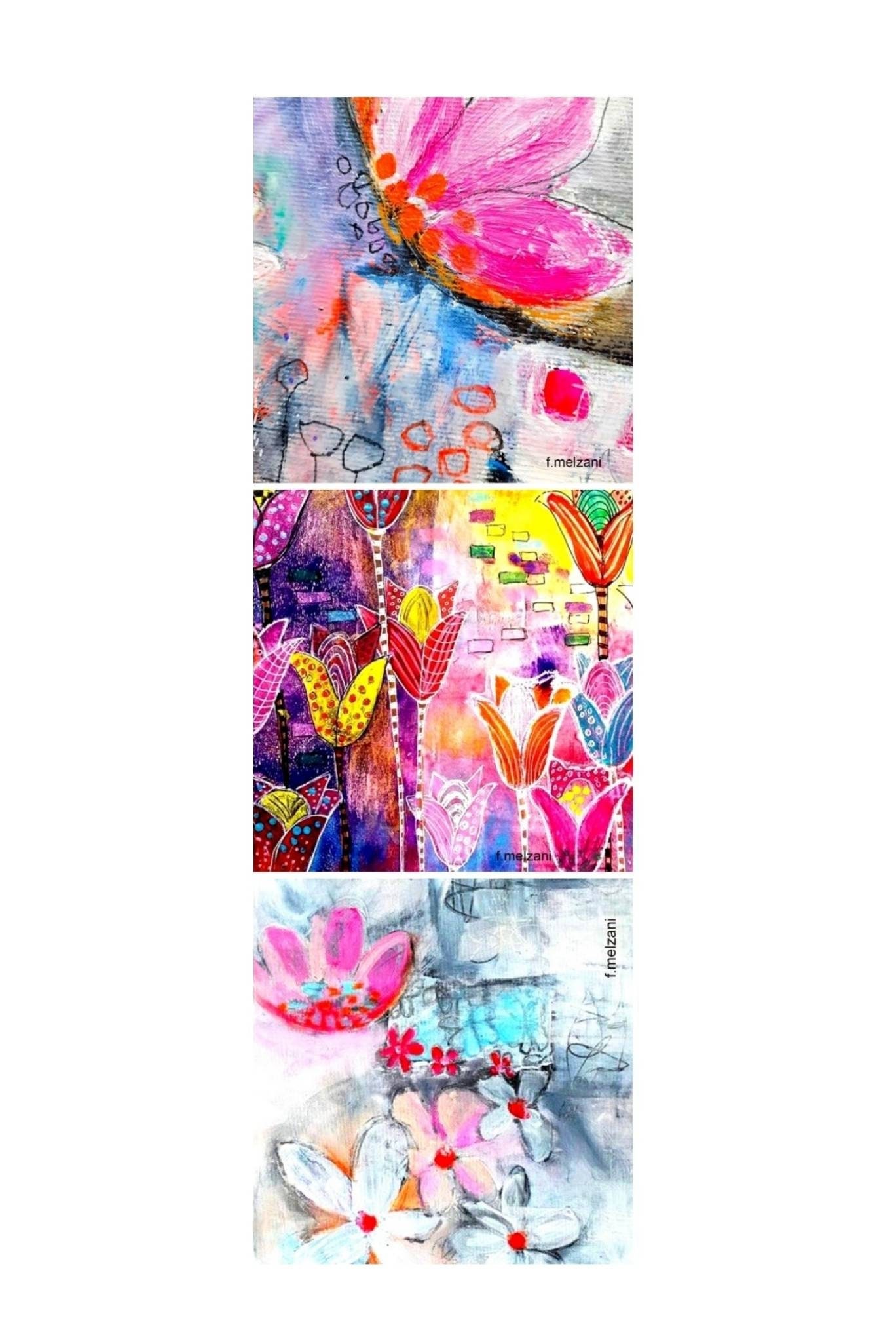 Serie de 3 Magnets Fleurs Lot 2