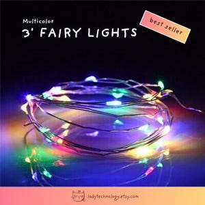 3.37 Foot Multicolor Fairy Lights – Micro Starry LED – Waterproof Wire String Lights – Battery Included