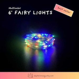 6.56 Foot Multicolor Fairy Lights - LED - Waterproof Wire String Lights - Battery Included