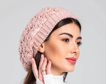 Bonnet tricoté pour femme, béret d'hiver de 17 couleurs différentes pour femme, bonnet pour femme, bonnet au crochet chic d'artiste français, cadeau pour elle, RSSM