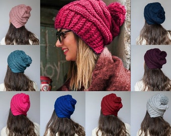 Knitted Beanie Hat for Women, 17 Colors Slouchy Winter Beanie, Gift For Her, Breathable Super Warm and Soft Winter Beanie Hat for Women RSSM