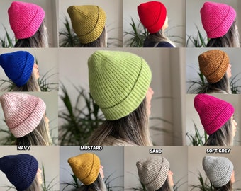 Wollmütze, 9 Farben Mütze für Frauen, Unisex Winter Mütze, Mützen für Männer, Super warme und weiche Mütze, Geschenk für Frauen