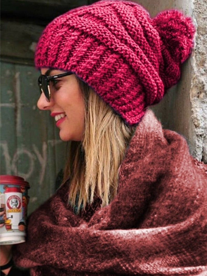Bonnet tricoté pour femme, béret d'hiver de 17 couleurs différentes pour femme, bonnet pour femme, bonnet au crochet chic d'artiste français, cadeau pour elle, RSSM image 6