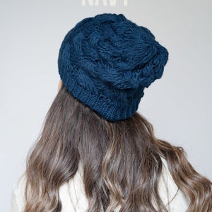 Bonnet tricoté pour femme, béret d'hiver de 17 couleurs différentes pour femme, bonnet pour femme, bonnet au crochet chic d'artiste français, cadeau pour elle, RSSM image 10