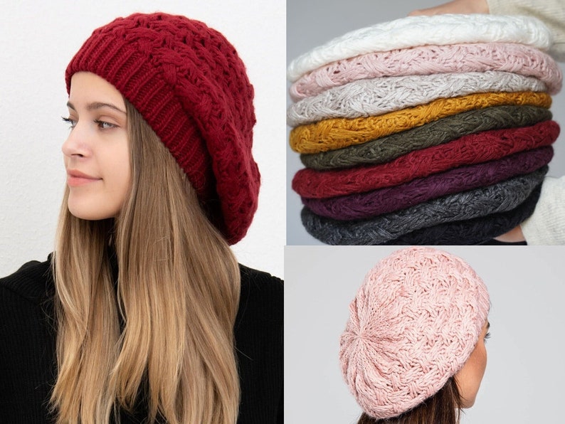 Bonnets pour femme, 17 couleurs différentes, Bonnet tricoté pour femme, Bonnet respirant, super chaud et doux, Bonnets d'hiver pour femme image 6