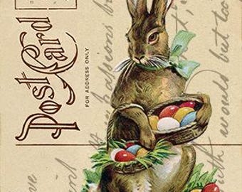 Vintage Easter Photo, Digital Download, Easter Bunny Post card