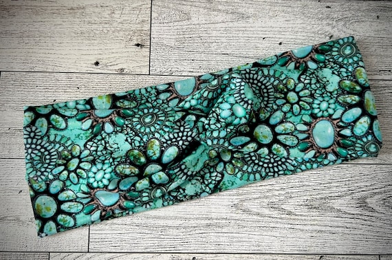 Turquoise Stone Western Twist Headband - Etsy display picture 1