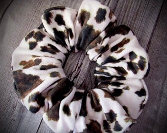 Creamy Cowhide Scrunchie