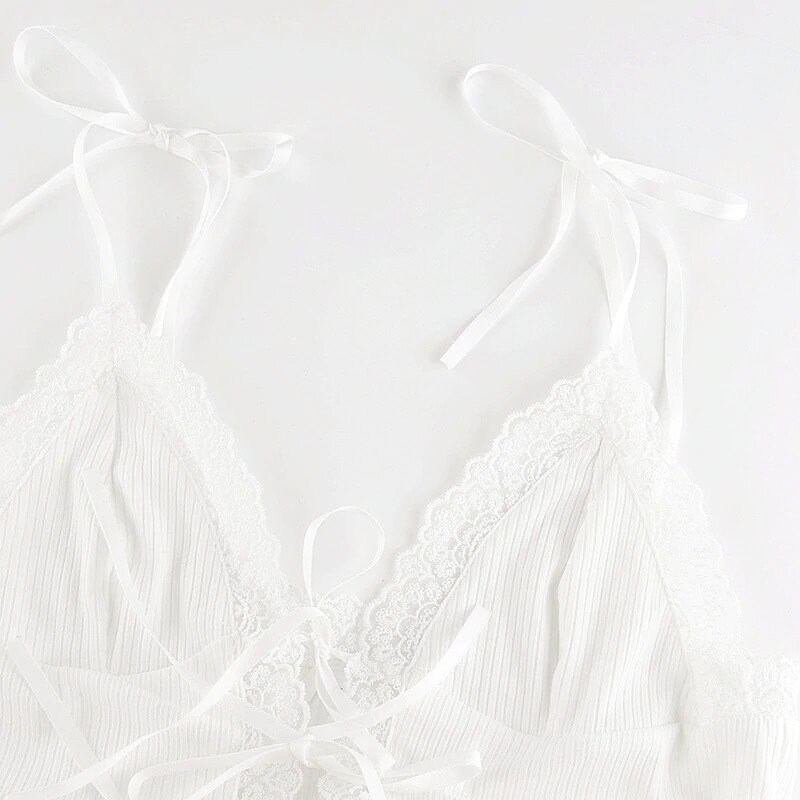 Sexy Lace Edge Cami Crop Top Deep VNeck Summerwear Etsy