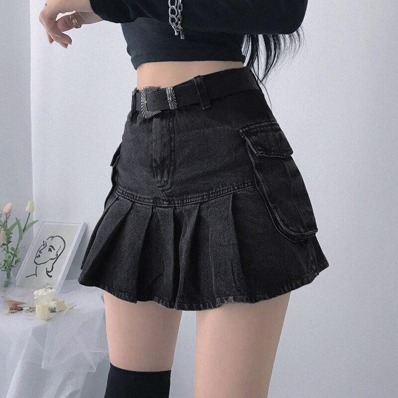 high waisted goth skirt