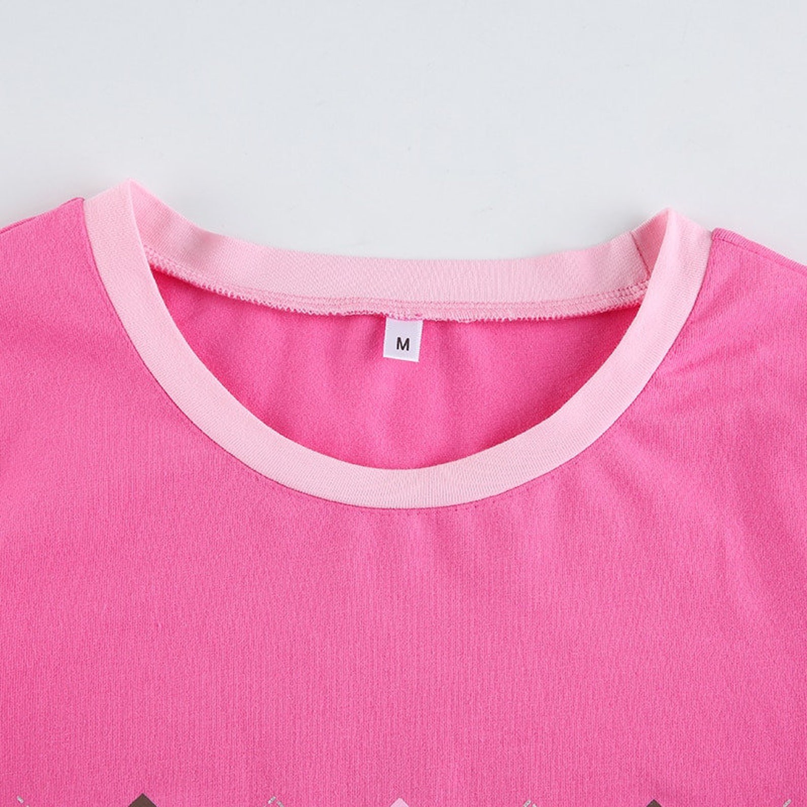 Argyle Pink Crop Top T-shirt Y2K Long Sleeves Streetwear | Etsy