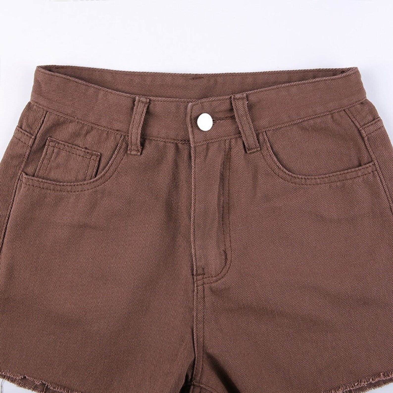 High Waisted Brown Jean Shorts Y2K / Streetwear Etsy