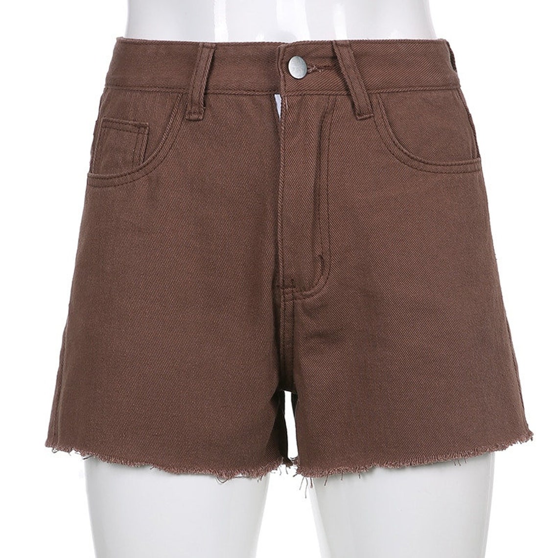 High Waisted Brown Jean Shorts Y2K / Streetwear Etsy