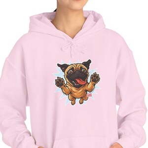 Funny Flying Pug Hoodie: Cozy Unisex Sweatshirt, Dog Lover Gift
