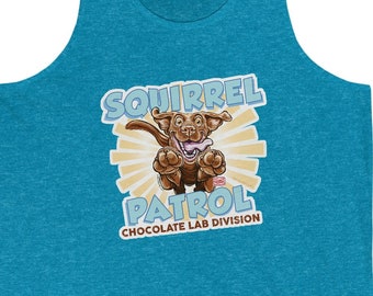 Verspieltes Labrador Retriever Hündchen Unisex Jersey Tank