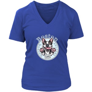 Boston Terrier dog soft and comfy womens v-neck