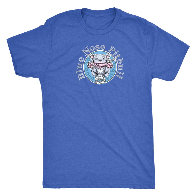 Blaue Nase Pitbull Original Kunstwerk Herren Triblend T Shirt Etsy