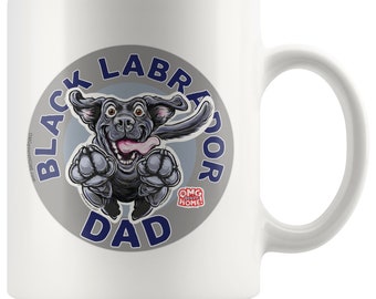 Black Lab Dad Coffee Mug — Funny Labrador Retriever Gift, 11oz or 15oz Ceramic