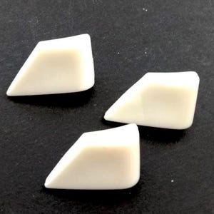 3 White Shank Odd Shape Rectangle Buttons 13 mm Sewing Project Notion Vintage Antique Dress Blouse Shirt Cuff Pants Finishing Accent Project
