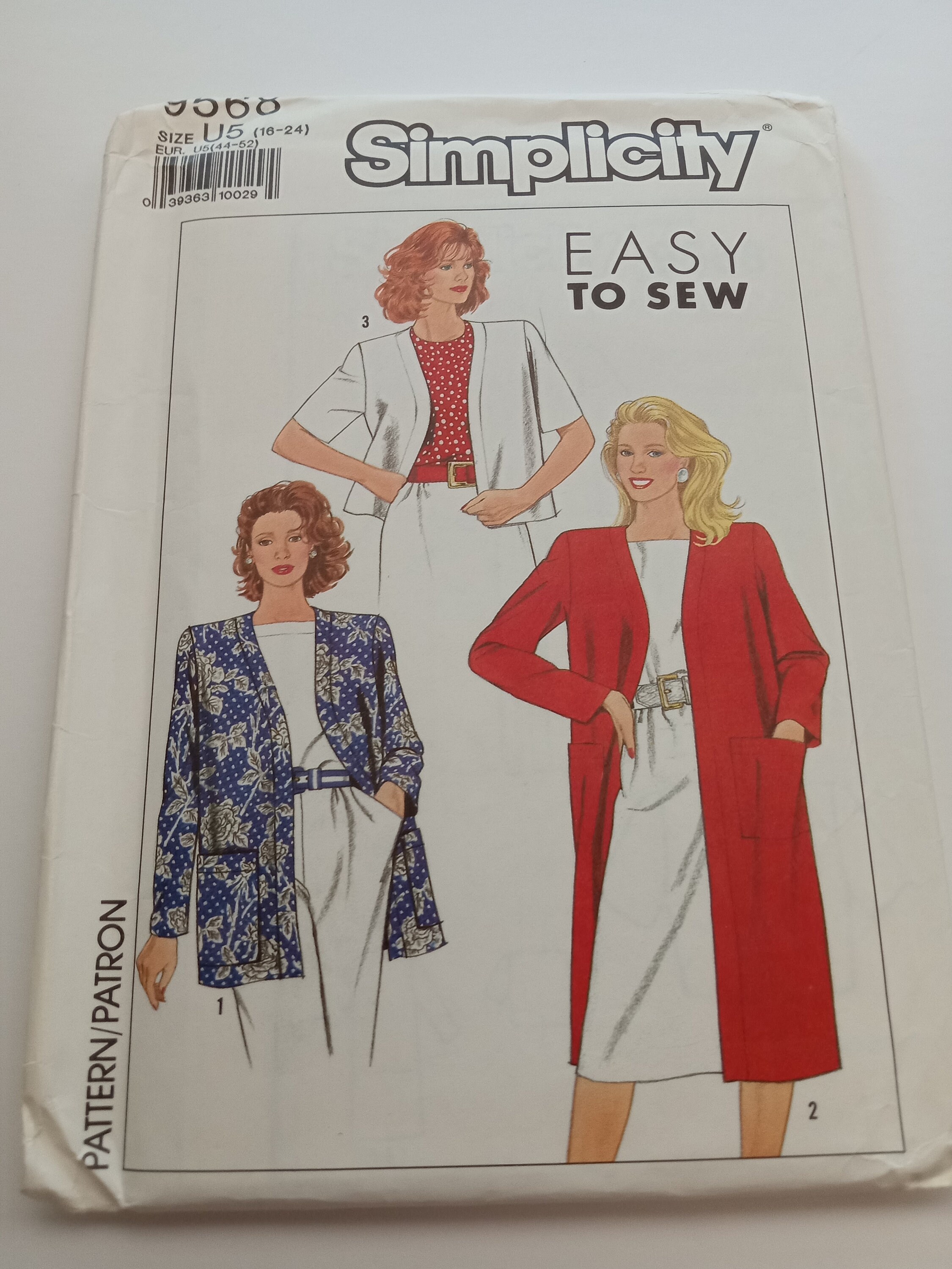 Simplicity 9568 Size 16 to 24 Pattern Uncut Vintage 1990 Evening