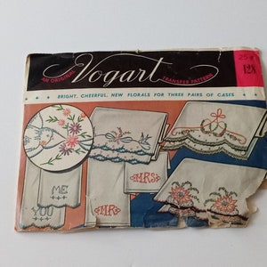 Vogart 128 Repeat Transfer Pattern Embroidered Applique Patch Trim New Painting Vintage Antique Vintage Sewing Supplies Kitchen Towel Saying