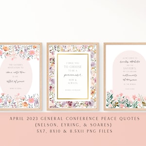 LDS General Conference Peace Quotes: Floral PNG Bundle (Digital Download)