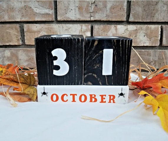 October Countdown Blocks, October 31st countdown, Halloween Countdown, Halloween Décor, Fall Décor, October Calendar Blocks