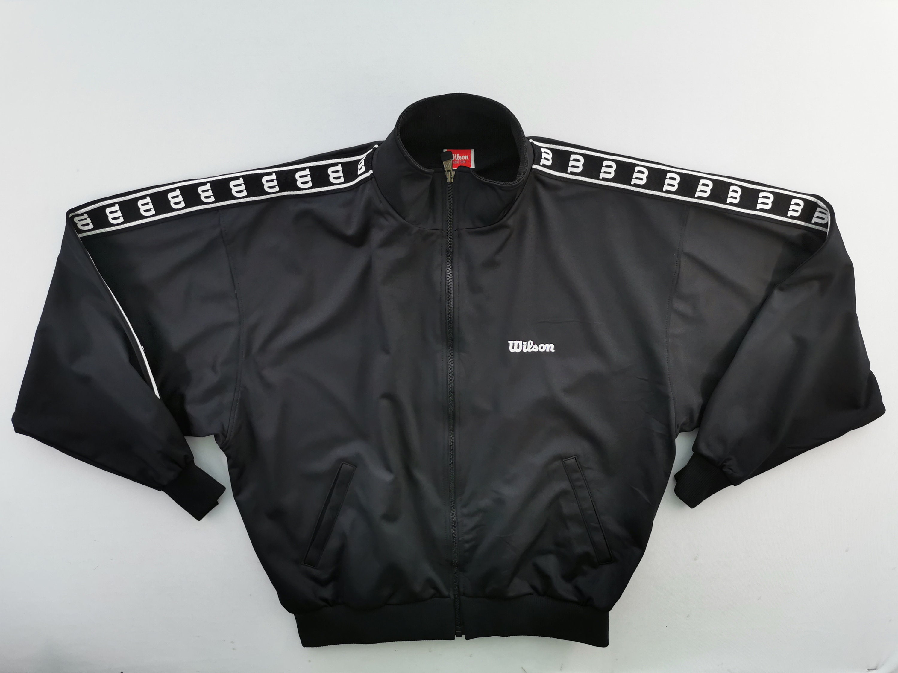 ジャケット・アウター wilsons Wilson Jacket Mens Large Red Black Windbreaker Full Zip