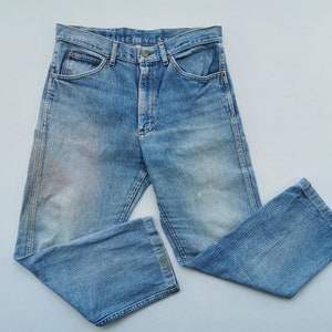 Lee Jeans Distressed Vintage Taglia 33 Lee Made In USA Denim Jeans Pantaloni Taglia 32/33x25