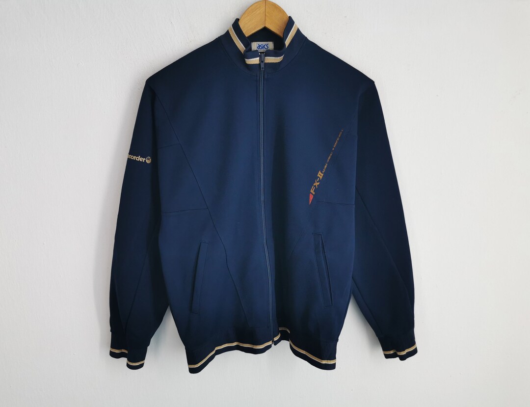 Asics Jacket Vintage 90's Asics Recorder Track Jacket Made