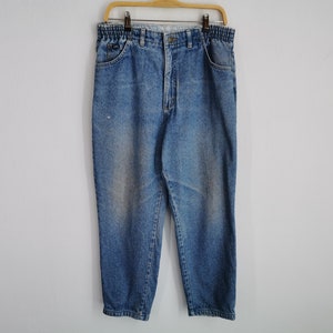 Lee Jeans Distressed Vintage anni '90 Lee High Waist Denim Jeans Pantaloni Donna Taglia 34