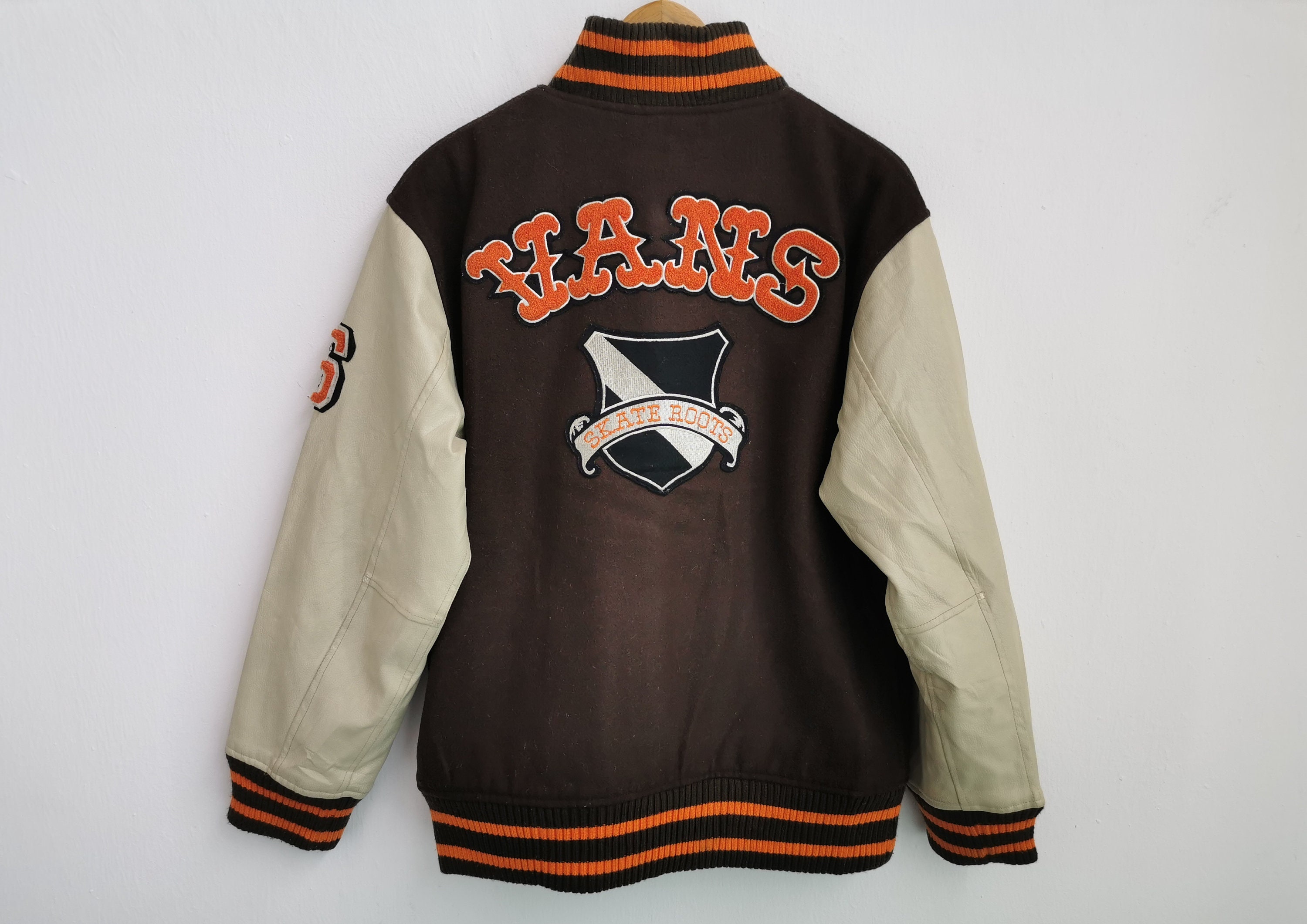 Vans Jacket Vintage Vans Skate Roots Varsity Jacket Size M Etsy