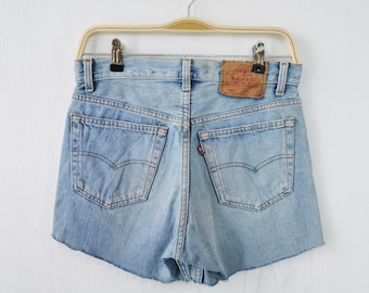 Distressed Vintage Size 31 Levis 501 Made In USA Cropped Denim Jeans Pants Size 31/32x30