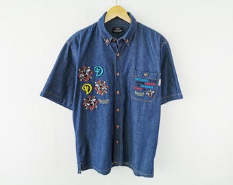 N.Y Club New York Shirt Vintage N.Y Club New York Button Down Denim Shirt Size L